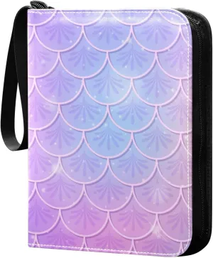 Fish-scale Print Trading Card Protectors Holder Collectible Album for Sports Card Collection Storage 400 pockets Game Card Binder