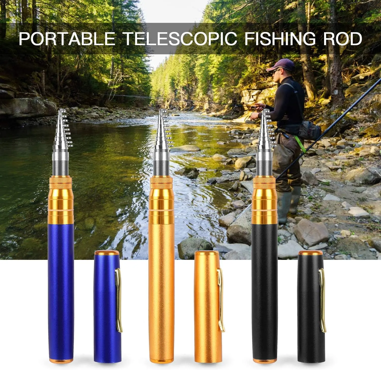 Fishing Rod Telescopic Pocket Pen Fishing Rod Mini Fishing Pole Fishing Accessories