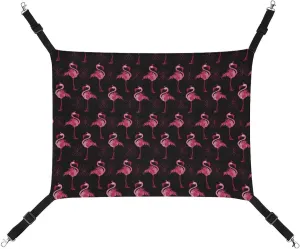 Flamingos Cat Hanging Hammock Soft Breathable Pet Cage Dog Hammock with Adjustable Straps and Metal Hooks