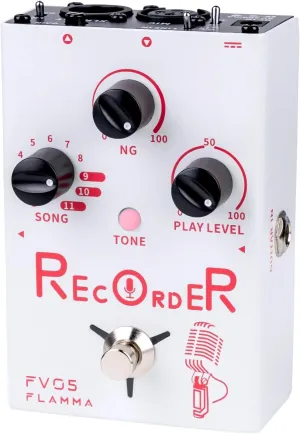 FLAMMA FV05 Recorder Vocal Effects Processor with 70 Minutes Recording Capacity Noise Gate & Reverb Effects for Vocal Guitar Reverb Looper Stompbox for Singer Songwriting Record Creative Inspiration