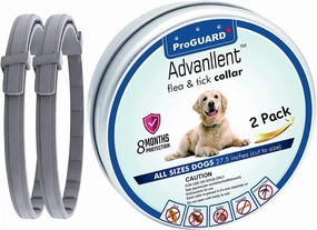 Flea Collar for Dogs, 8 Month Flea and Tick Prevention, 27 inch Adjustable, 2 Count