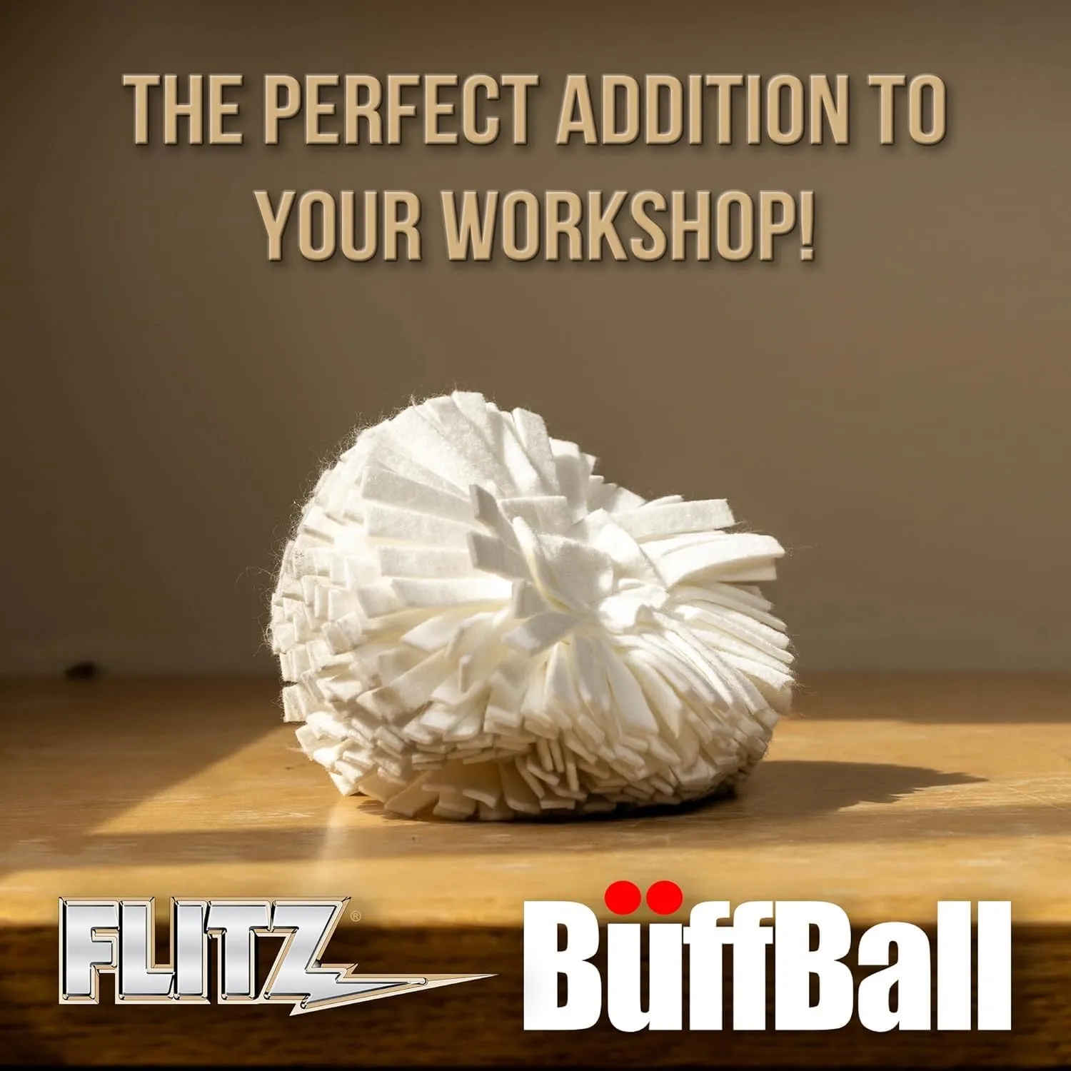 Flitz Buff Ball Car Buffer Drill Attachment with Self-Cooling Design, Never Burns and No Exposed Hardware to Prevent Scratches, Buff and Polish Any Surface, Machine Washable, 5 Inch, White