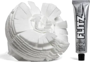 Flitz Buff Ball Car Buffer Drill Attachment with Self-Cooling Design, Never Burns and No Exposed Hardware to Prevent Scratches, Buff and Polish Any Surface, Machine Washable, 5 Inch, White