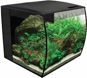 Fluval Flex 9 Aquarium Kit - Fish Tank for Fish & Plants - Comes with LED Lights, Filtration System & More - 36" x 18" x 18" - 34 L, 9 Gal. - Black