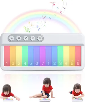 FOKI Baby Piano Toy, Light up Music Travel Kindergarten Toys Kids Mini Keyboard Preschool Learning Musical Pocket Piano for Baby Girls Boys Toddlers Birthday Small Gifts 1 to 5 Years Old