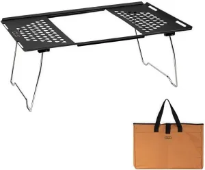 Folding Camping Table, Portable Metal Foldable Table, Stackable Outdoor Grill Table, Camp Tables for Outside, Picnicing, Fishing, Patio, Garden