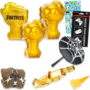 Fortnite Mythic Goldfish Blind Box Party Favors Set - Bundle with 3 Mythic Goldfish Mystery Toys Plus Stickers | Fortnite Figurines for Kids, Boys, Girls