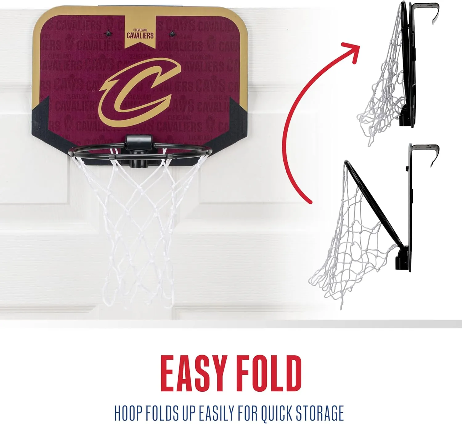Franklin Sports NBA Team Over The Door Basketball Hoop - Kids Indoor Mini Basketball Hoop with Basketball - NBA Fan Shop Mini Hoop for Bedroom & Office
