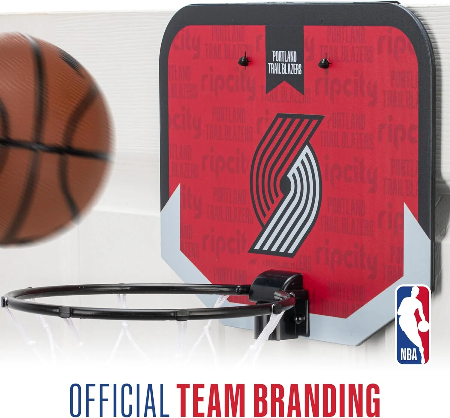 Franklin Sports NBA Team Over The Door Basketball Hoop - Kids Indoor Mini Basketball Hoop with Basketball - NBA Fan Shop Mini Hoop for Bedroom & Office