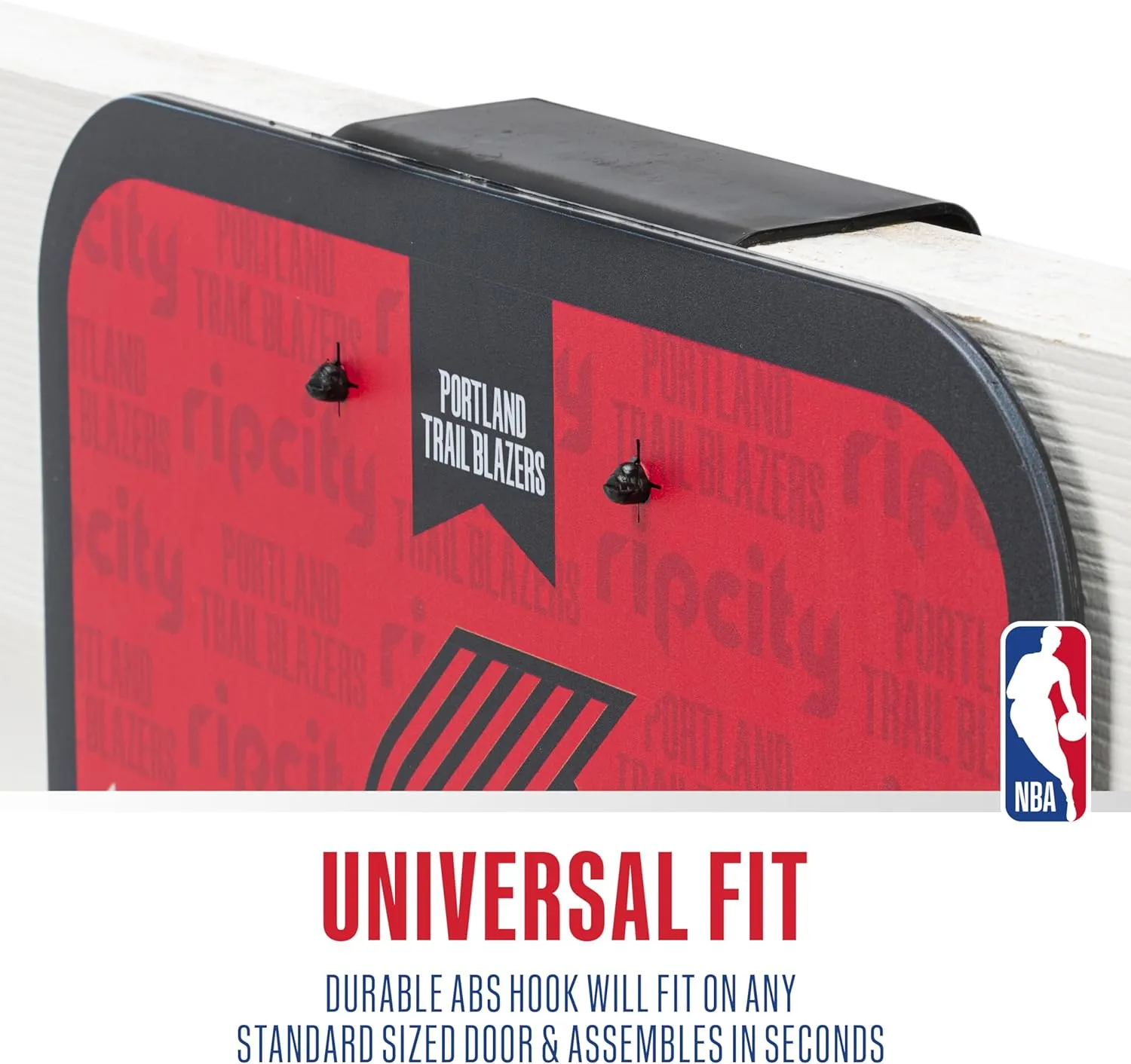 Franklin Sports NBA Team Over The Door Basketball Hoop - Kids Indoor Mini Basketball Hoop with Basketball - NBA Fan Shop Mini Hoop for Bedroom & Office