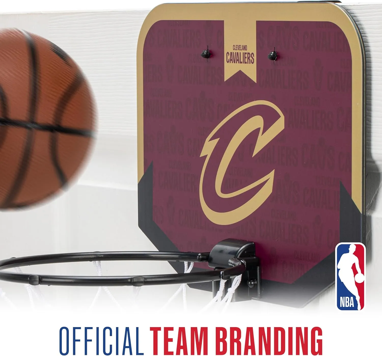 Franklin Sports NBA Team Over The Door Basketball Hoop - Kids Indoor Mini Basketball Hoop with Basketball - NBA Fan Shop Mini Hoop for Bedroom & Office