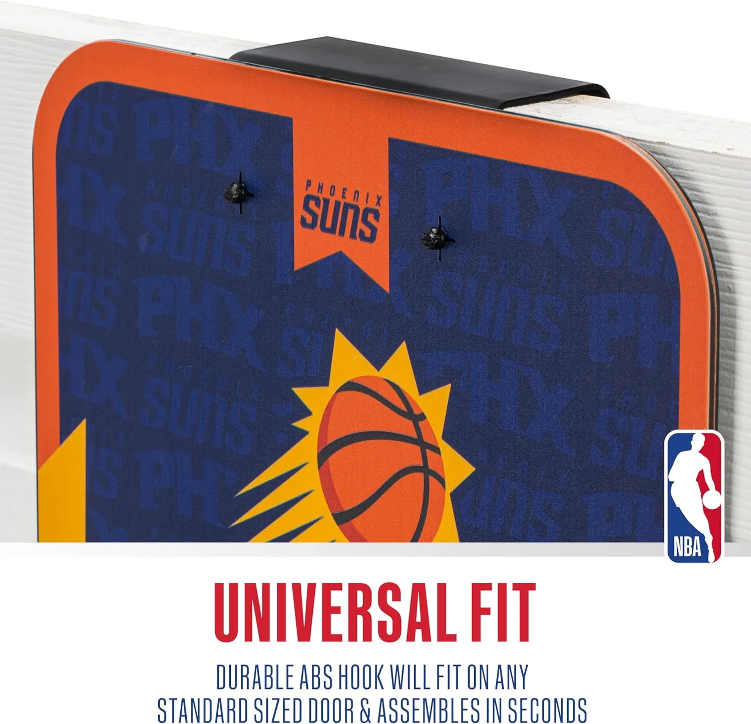 Franklin Sports NBA Team Over The Door Basketball Hoop - Kids Indoor Mini Basketball Hoop with Basketball - NBA Fan Shop Mini Hoop for Bedroom & Office