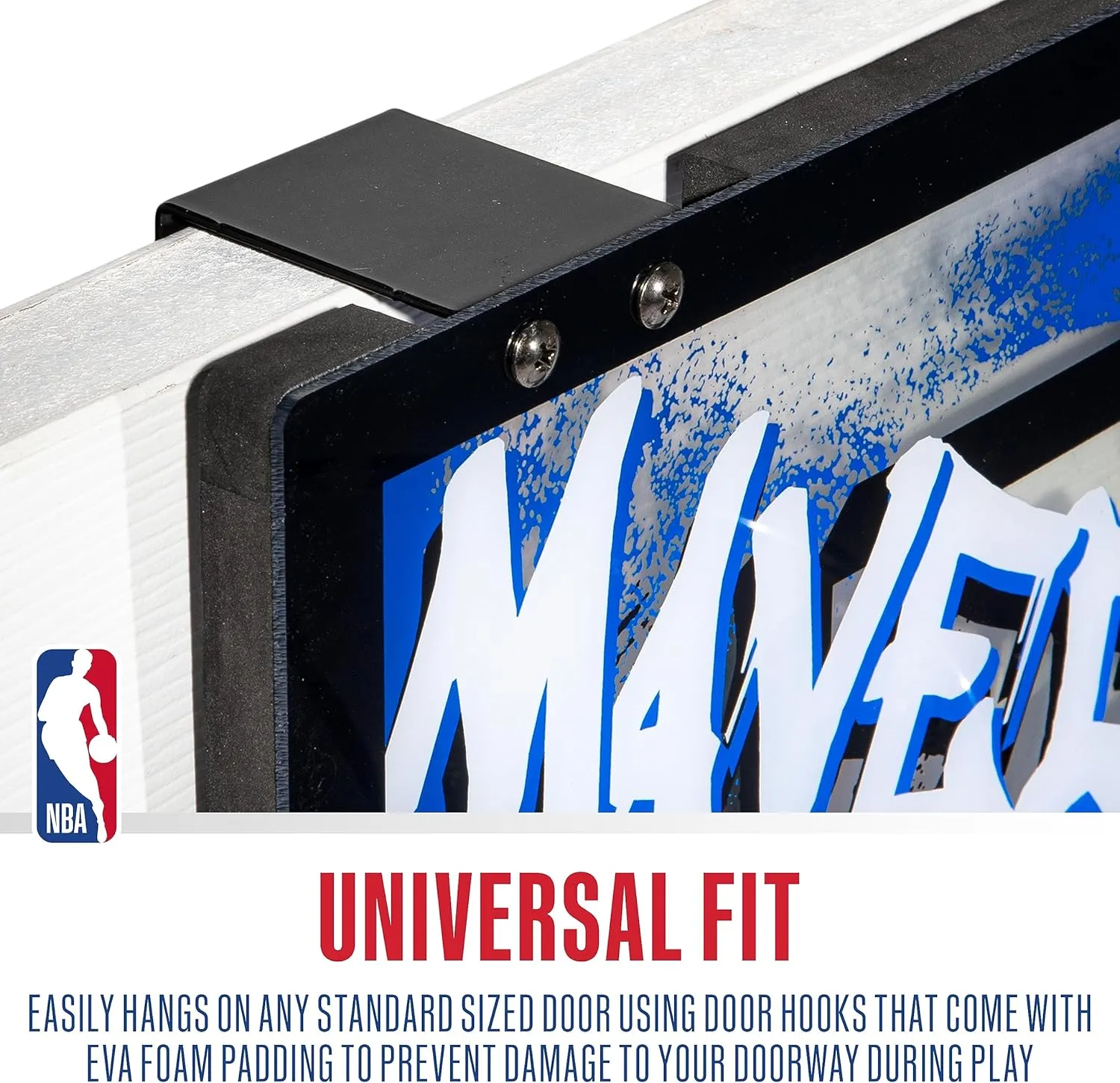Franklin Sports NBA Team Over the Door Basketball Hoops - Kids Indoor Mini Basketball Hoop   Ball Set - NBA Fan Mini Hoops