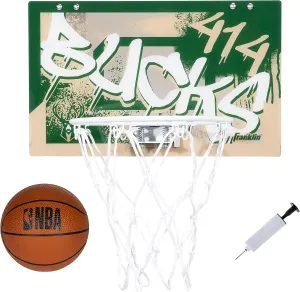 Franklin Sports NBA Team Over the Door Basketball Hoops - Kids Indoor Mini Basketball Hoop   Ball Set - NBA Fan Mini Hoops