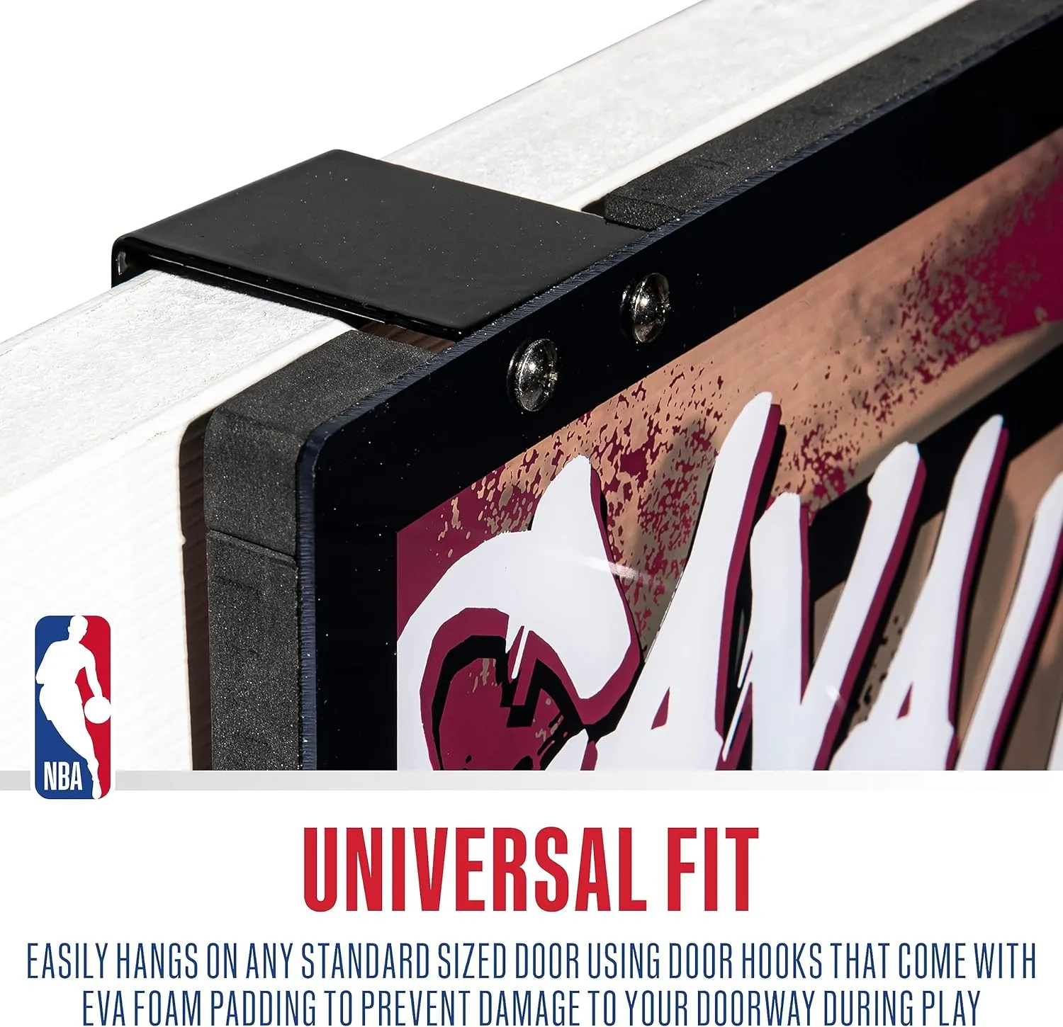 Franklin Sports NBA Team Over the Door Basketball Hoops - Kids Indoor Mini Basketball Hoop   Ball Set - NBA Fan Mini Hoops