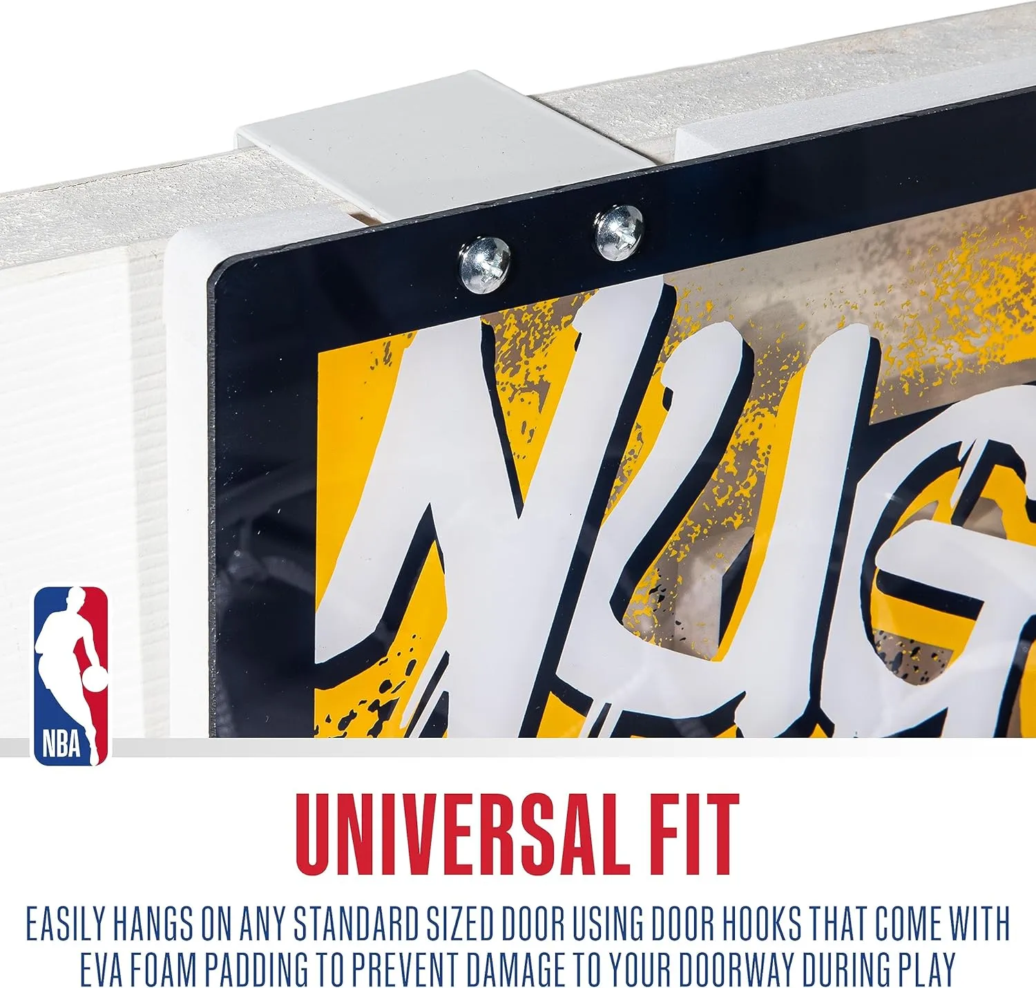 Franklin Sports NBA Team Over the Door Basketball Hoops - Kids Indoor Mini Basketball Hoop   Ball Set - NBA Fan Mini Hoops