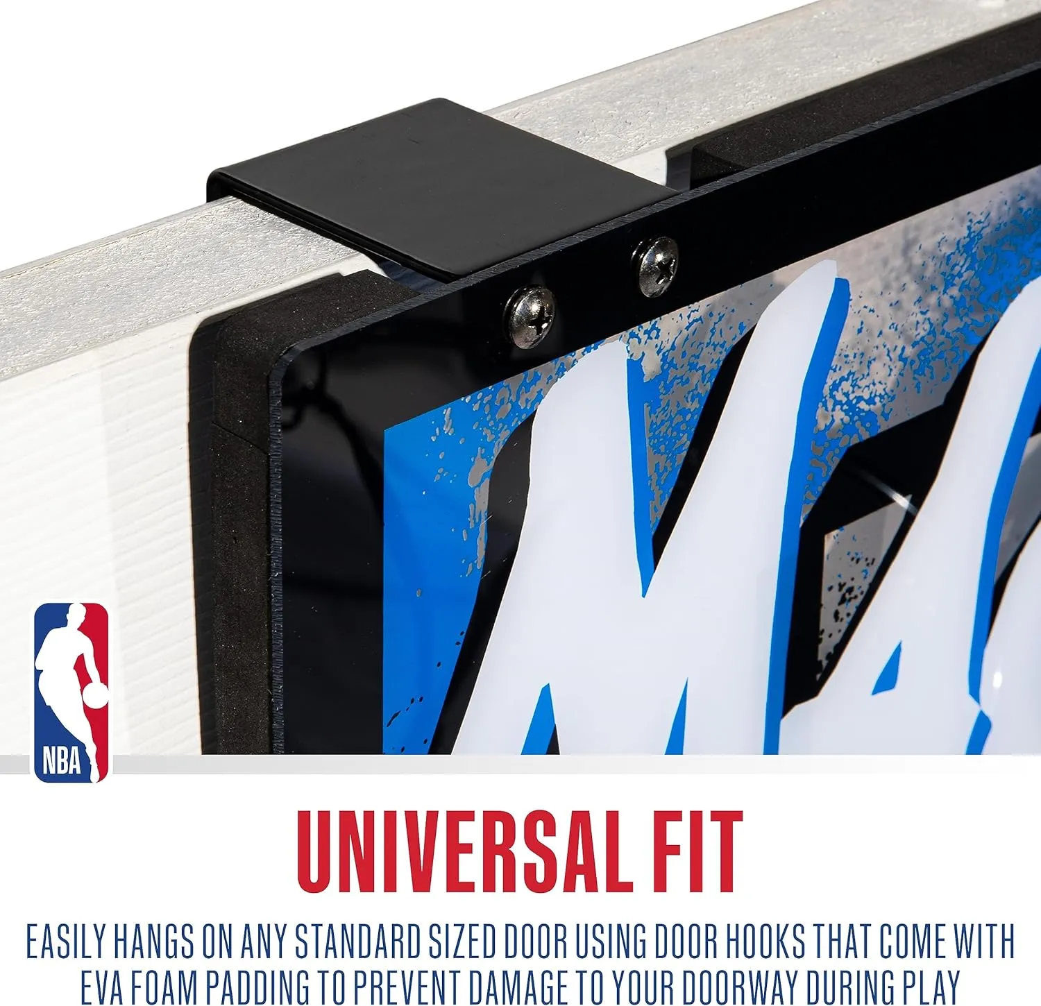 Franklin Sports NBA Team Over the Door Basketball Hoops - Kids Indoor Mini Basketball Hoop   Ball Set - NBA Fan Mini Hoops