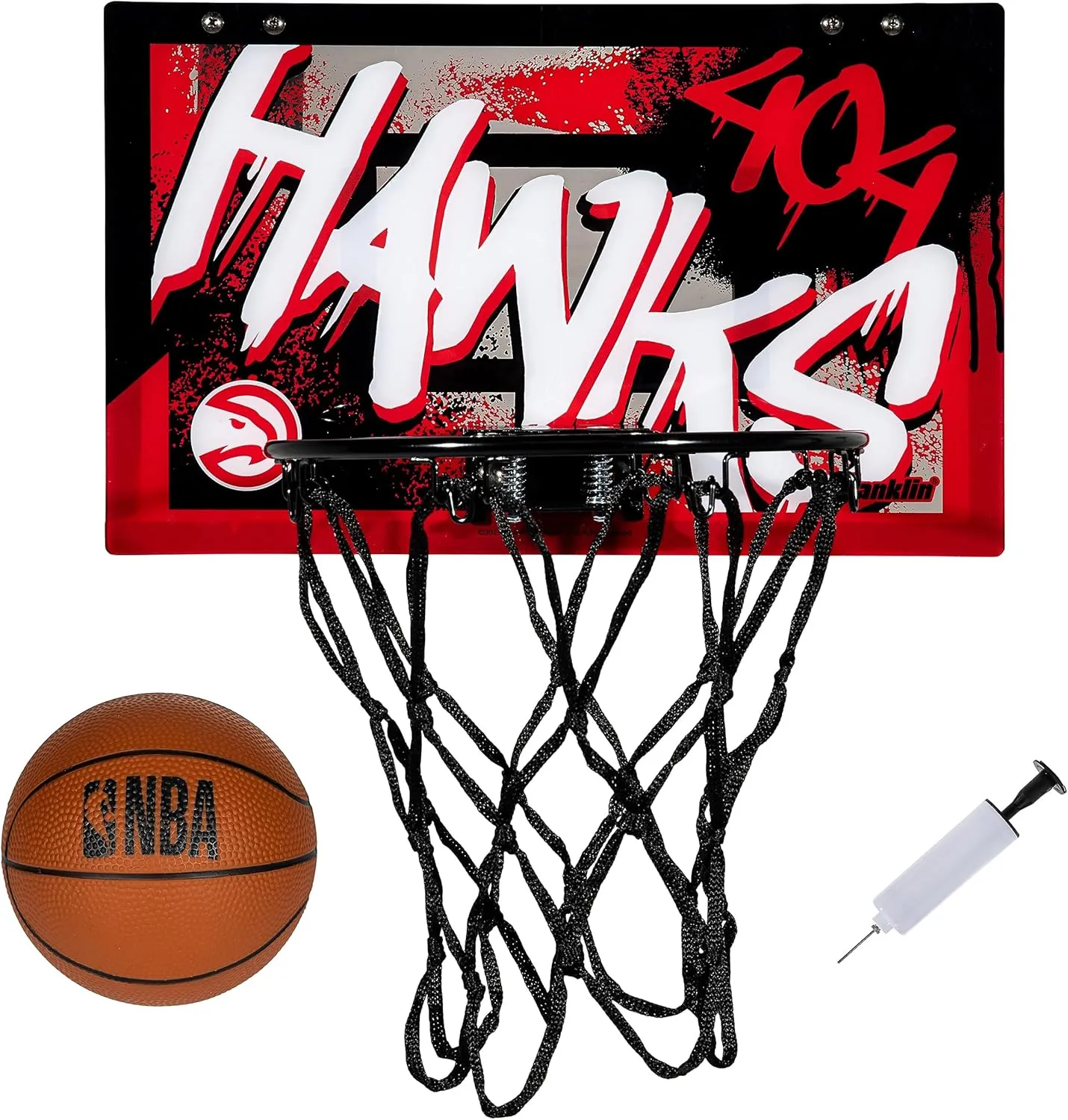 Franklin Sports NBA Team Over the Door Basketball Hoops - Kids Indoor Mini Basketball Hoop   Ball Set - NBA Fan Mini Hoops