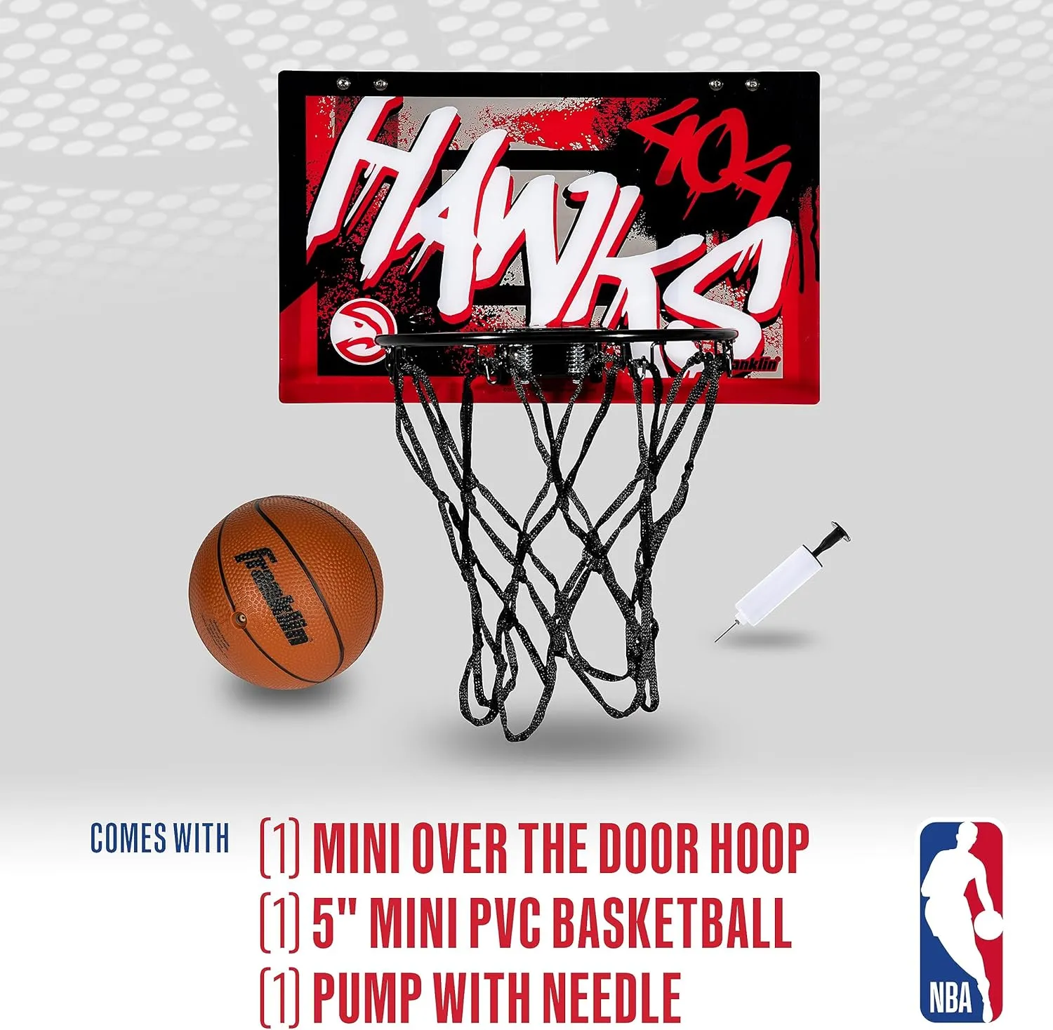 Franklin Sports NBA Team Over the Door Basketball Hoops - Kids Indoor Mini Basketball Hoop   Ball Set - NBA Fan Mini Hoops