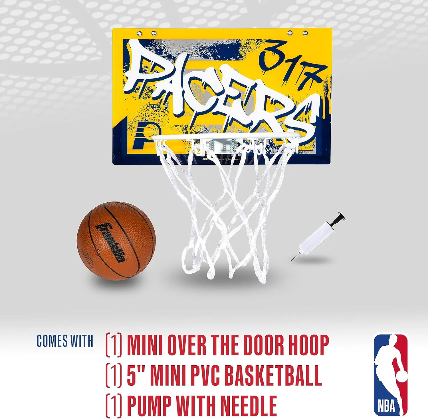 Franklin Sports NBA Team Over the Door Basketball Hoops - Kids Indoor Mini Basketball Hoop   Ball Set - NBA Fan Mini Hoops