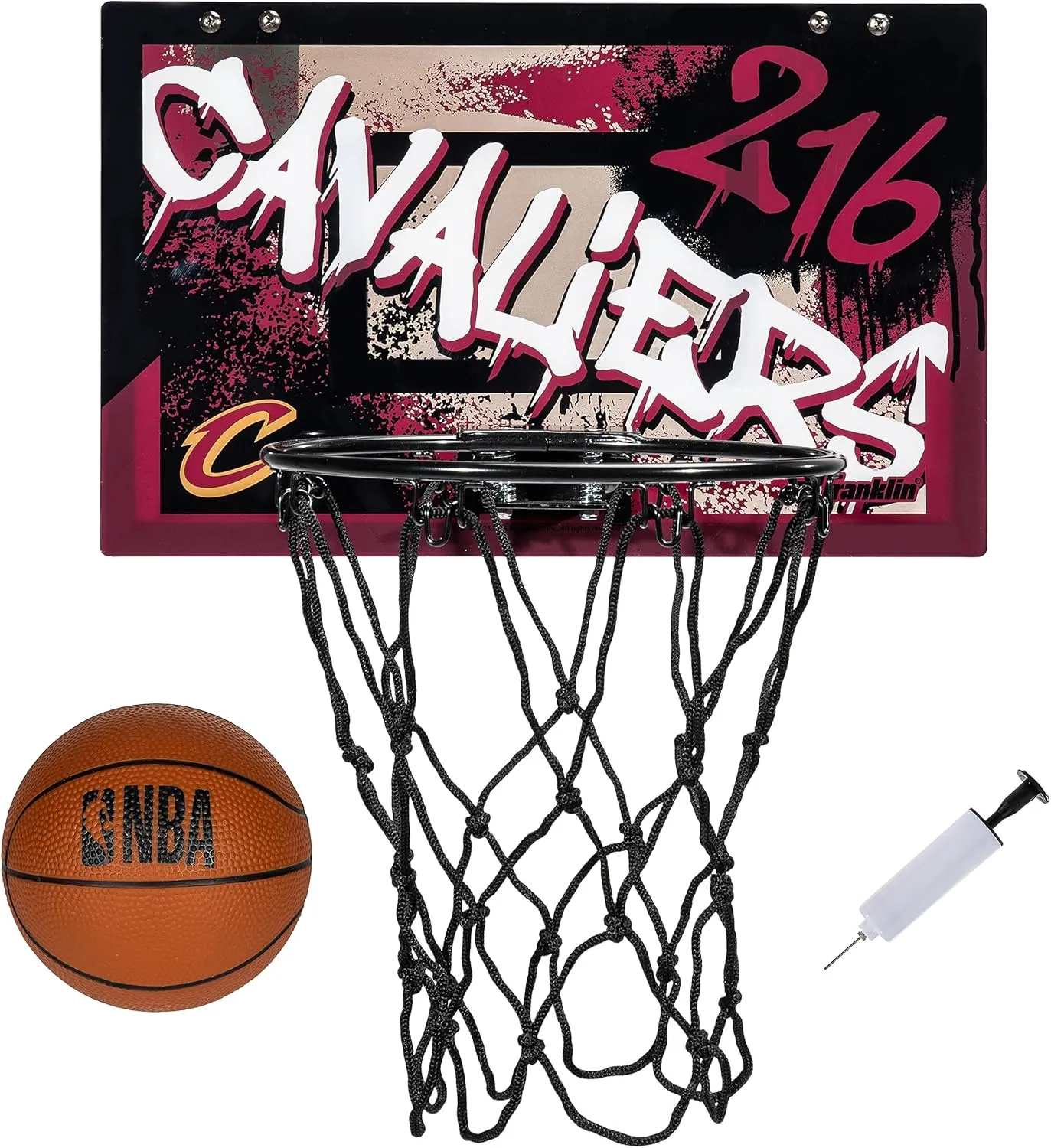Franklin Sports NBA Team Over the Door Basketball Hoops - Kids Indoor Mini Basketball Hoop   Ball Set - NBA Fan Mini Hoops