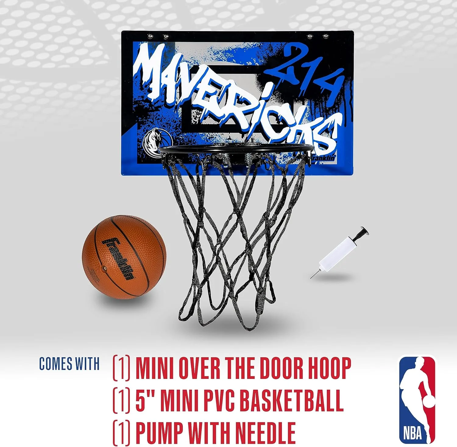 Franklin Sports NBA Team Over the Door Basketball Hoops - Kids Indoor Mini Basketball Hoop   Ball Set - NBA Fan Mini Hoops