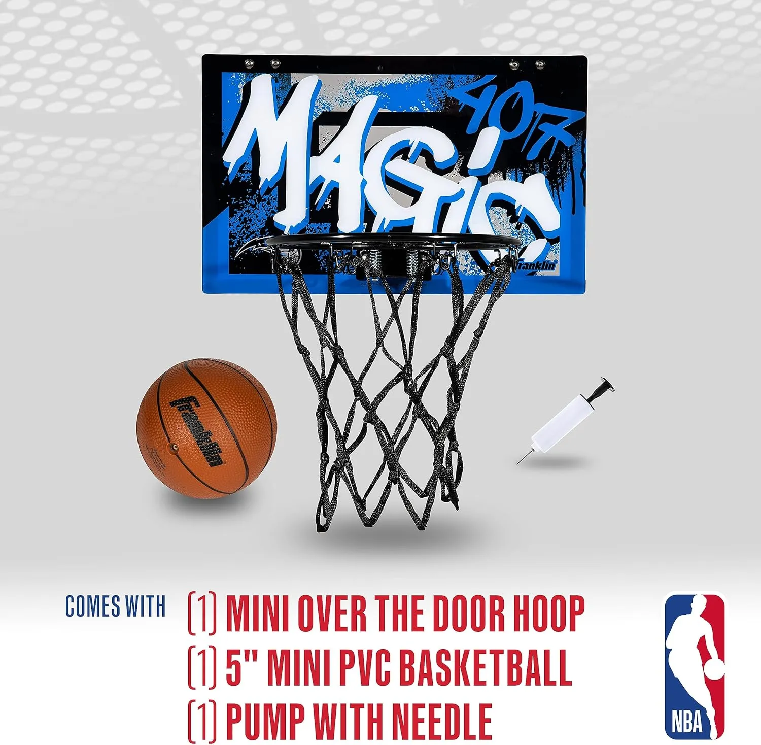 Franklin Sports NBA Team Over the Door Basketball Hoops - Kids Indoor Mini Basketball Hoop   Ball Set - NBA Fan Mini Hoops
