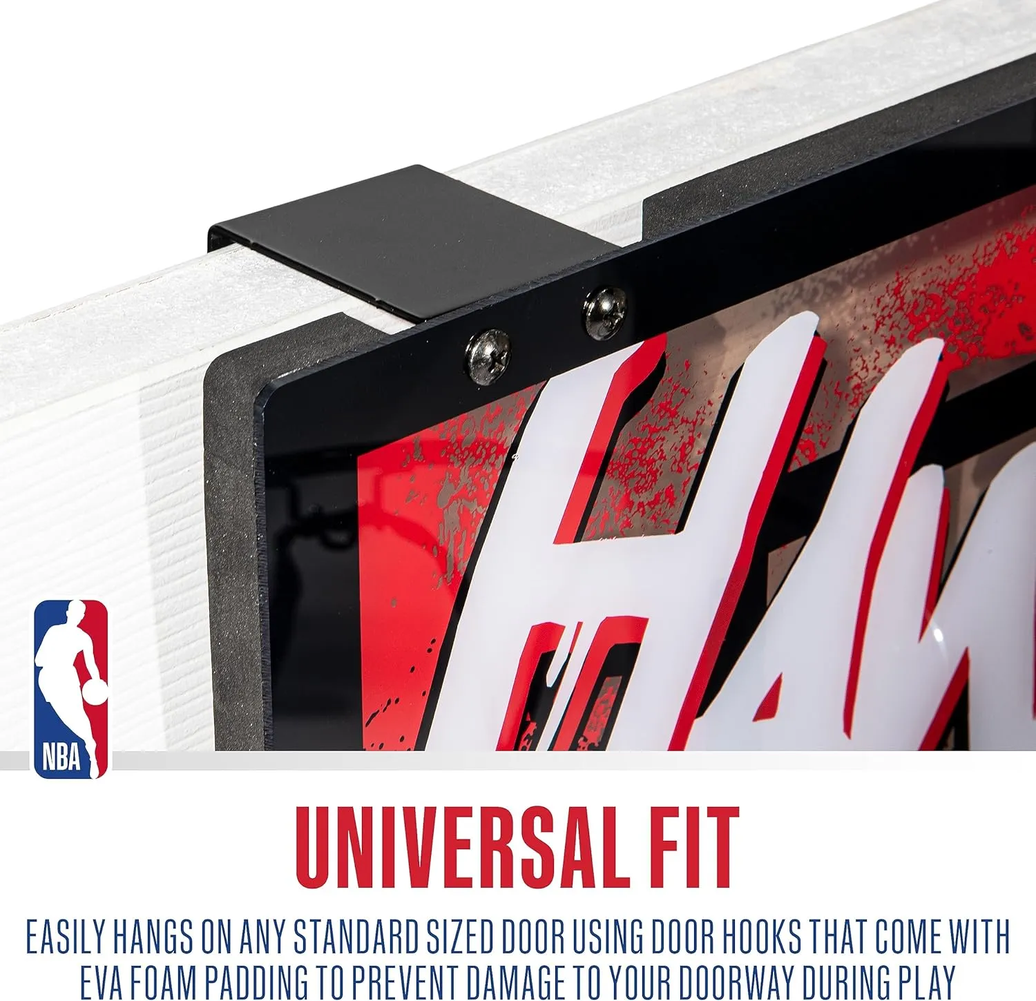 Franklin Sports NBA Team Over the Door Basketball Hoops - Kids Indoor Mini Basketball Hoop   Ball Set - NBA Fan Mini Hoops