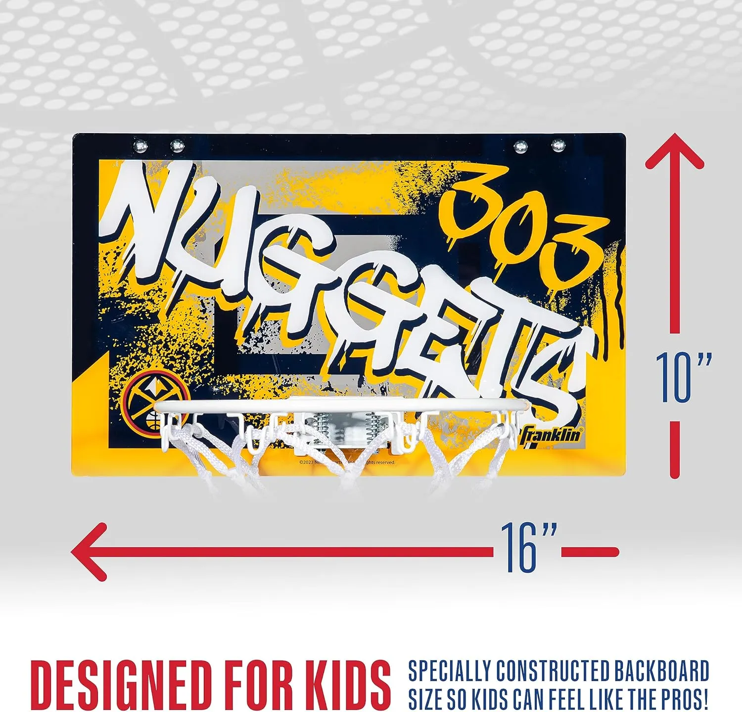 Franklin Sports NBA Team Over the Door Basketball Hoops - Kids Indoor Mini Basketball Hoop   Ball Set - NBA Fan Mini Hoops
