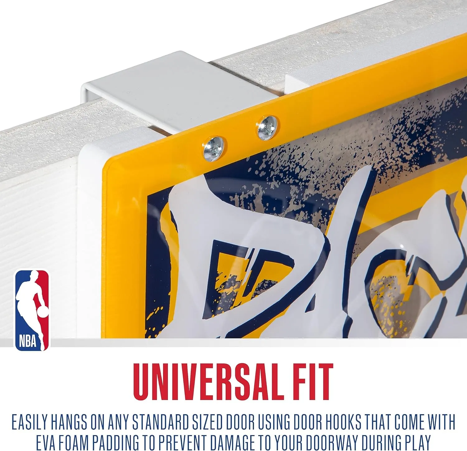 Franklin Sports NBA Team Over the Door Basketball Hoops - Kids Indoor Mini Basketball Hoop   Ball Set - NBA Fan Mini Hoops