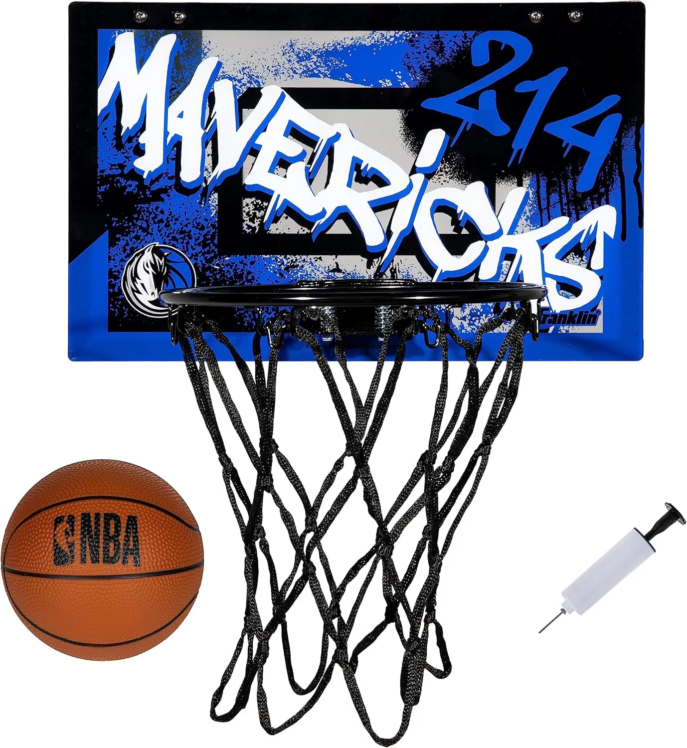 Franklin Sports NBA Team Over the Door Basketball Hoops - Kids Indoor Mini Basketball Hoop   Ball Set - NBA Fan Mini Hoops