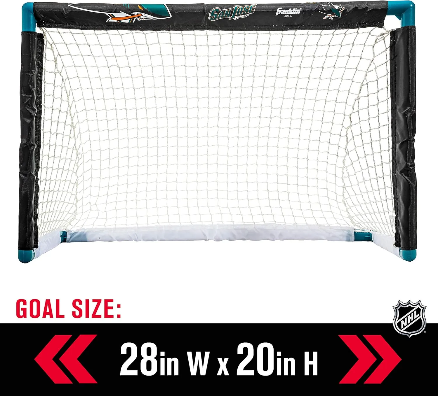 Franklin Sports NHL Mini Hockey Set - Kids Indoor Knee Hockey Goal, Ball,   2 Stick Combo - Youth Team Indoor Toy Set - Official - Ages 3 