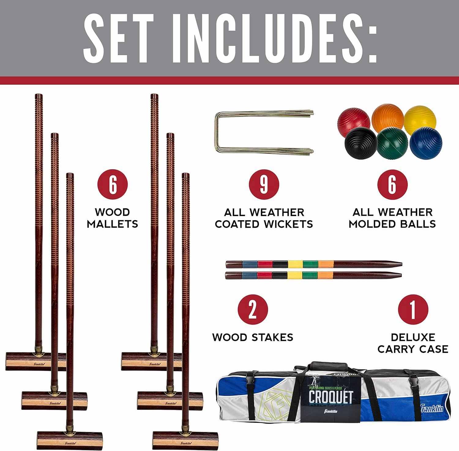 Franklin Sports Expert 6 Player Croquet Set