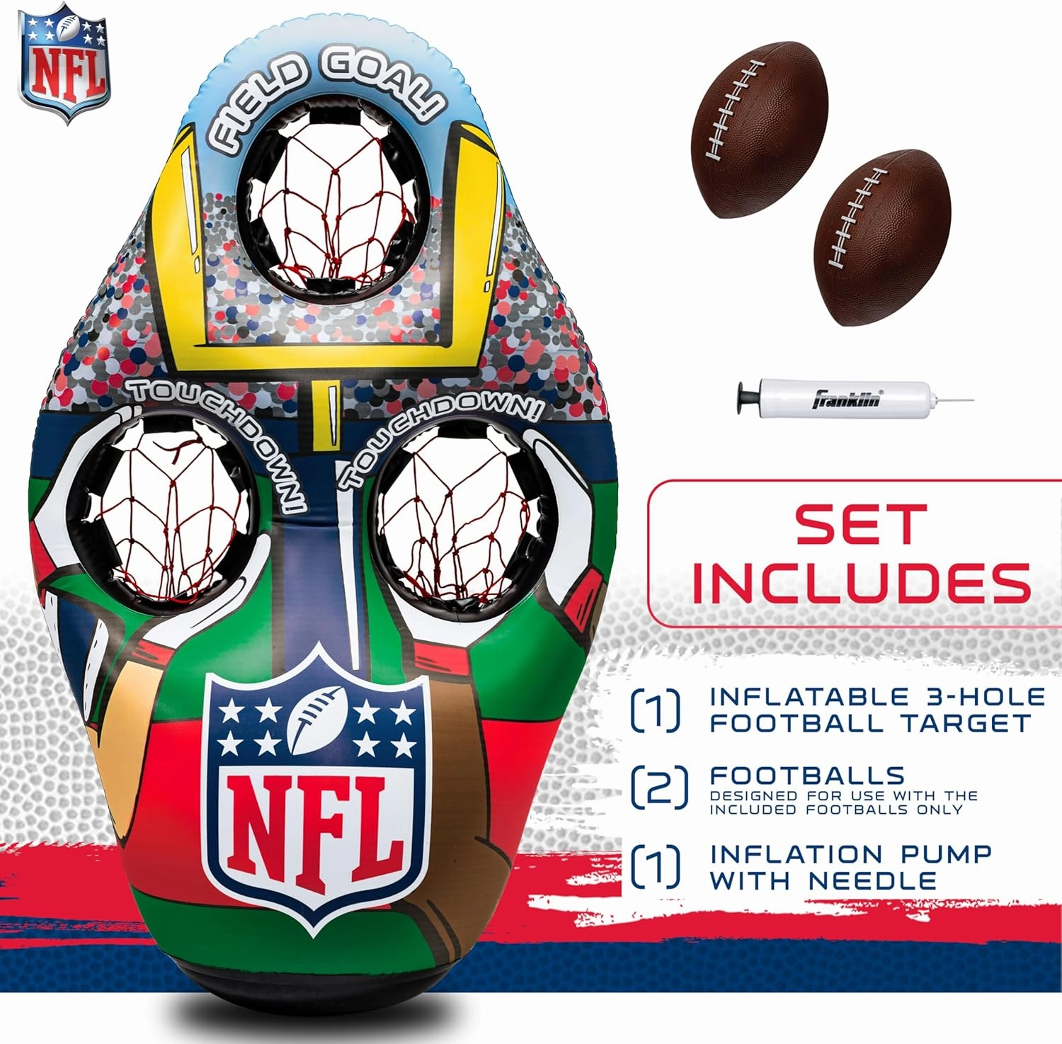 Franklin Sports Inflatable Target Toss Game - Kids Mini Throwing Game Set - Portable Indoor   Outdoor Toy Target