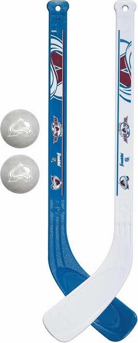 Franklin Sports NHL Mini Hockey Stick Set - NHL Team Knee Hockey Stick and Ball Set - Two Player Stick Set - Great Toy for Kids