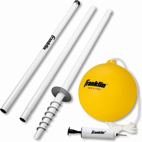 Franklin Sports Tetherball - Tetherball Ball, Rope and Pole Set - Portable Steel Tetherball Set with Easy Assembly - Classic Outdoor Game