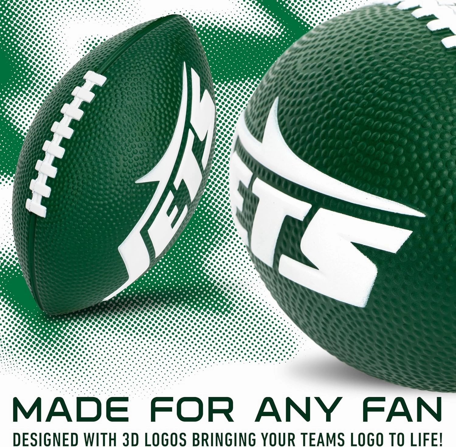 Franklin Sports Youth NFL Football   Air Pump Set - Soft Foam 8.5" Youth Mini Footballs with 8 Teams Choice   Air Pump