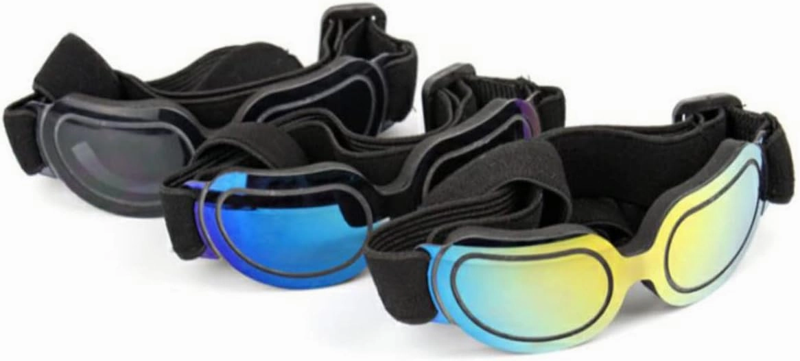 FRCOLOR 2 Pcs Doggy Sunglasses Pet Glasses with Stretchy Strap Uv Protection Doggles Dog Sunblock Eye Wear