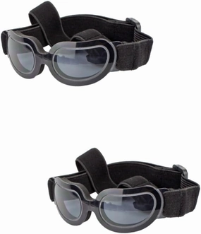 FRCOLOR 2 Pcs Doggy Sunglasses Pet Glasses with Stretchy Strap Uv Protection Doggles Dog Sunblock Eye Wear