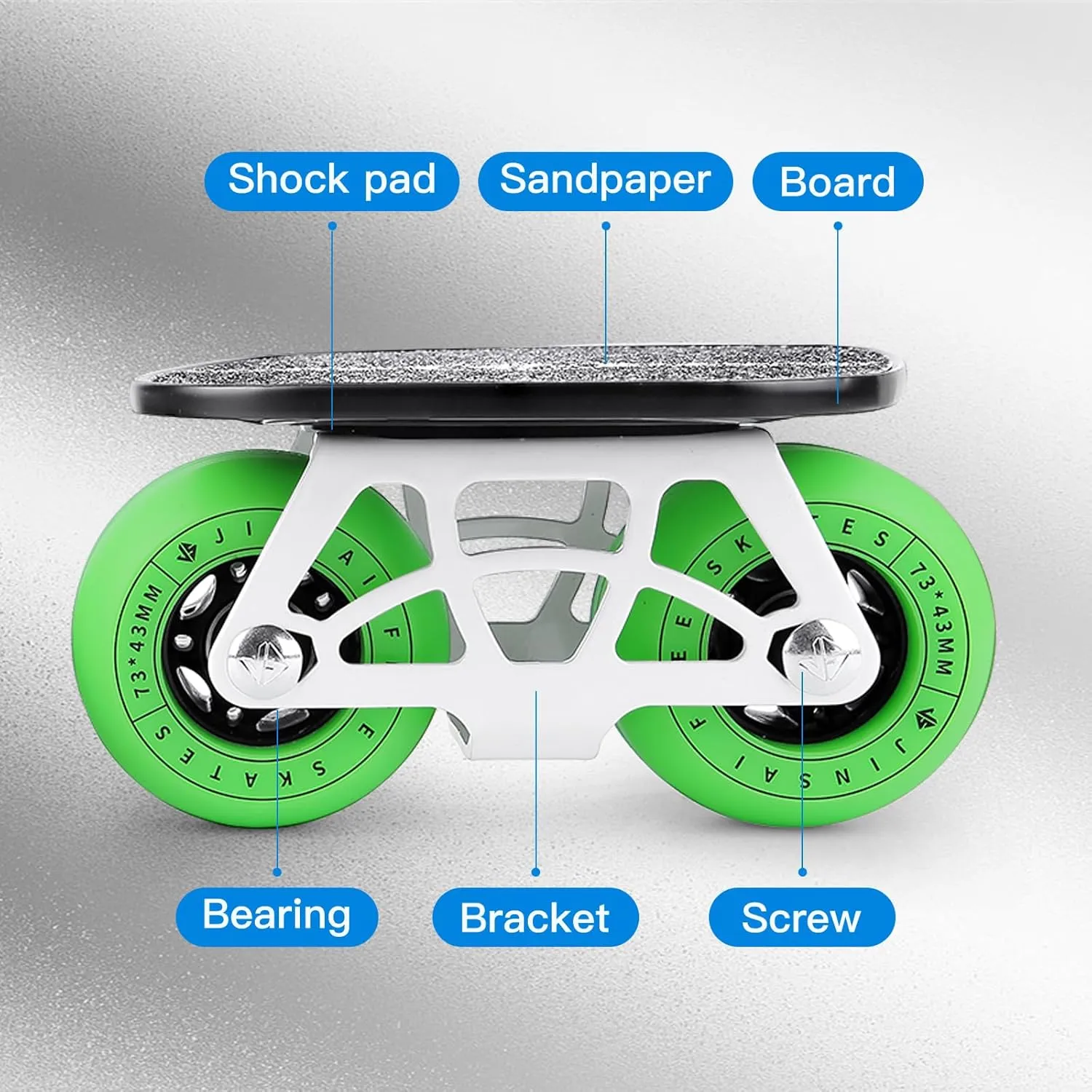 FreeSkates Portable Roller Road Drift Skates Plate, with Aluminum Alloy Deck Non-Slip, Board Split Skateboard with PU Wheels High-end Bearings