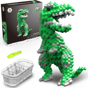 Fun Dinosaur Building Set 421PCS, Green T-Rex Creative Educational Toys Boys Girls 8 , Animal Figures Building Kit Model Jurassic Dino Blocks Toy Dispaly Present for Kids & Adults
