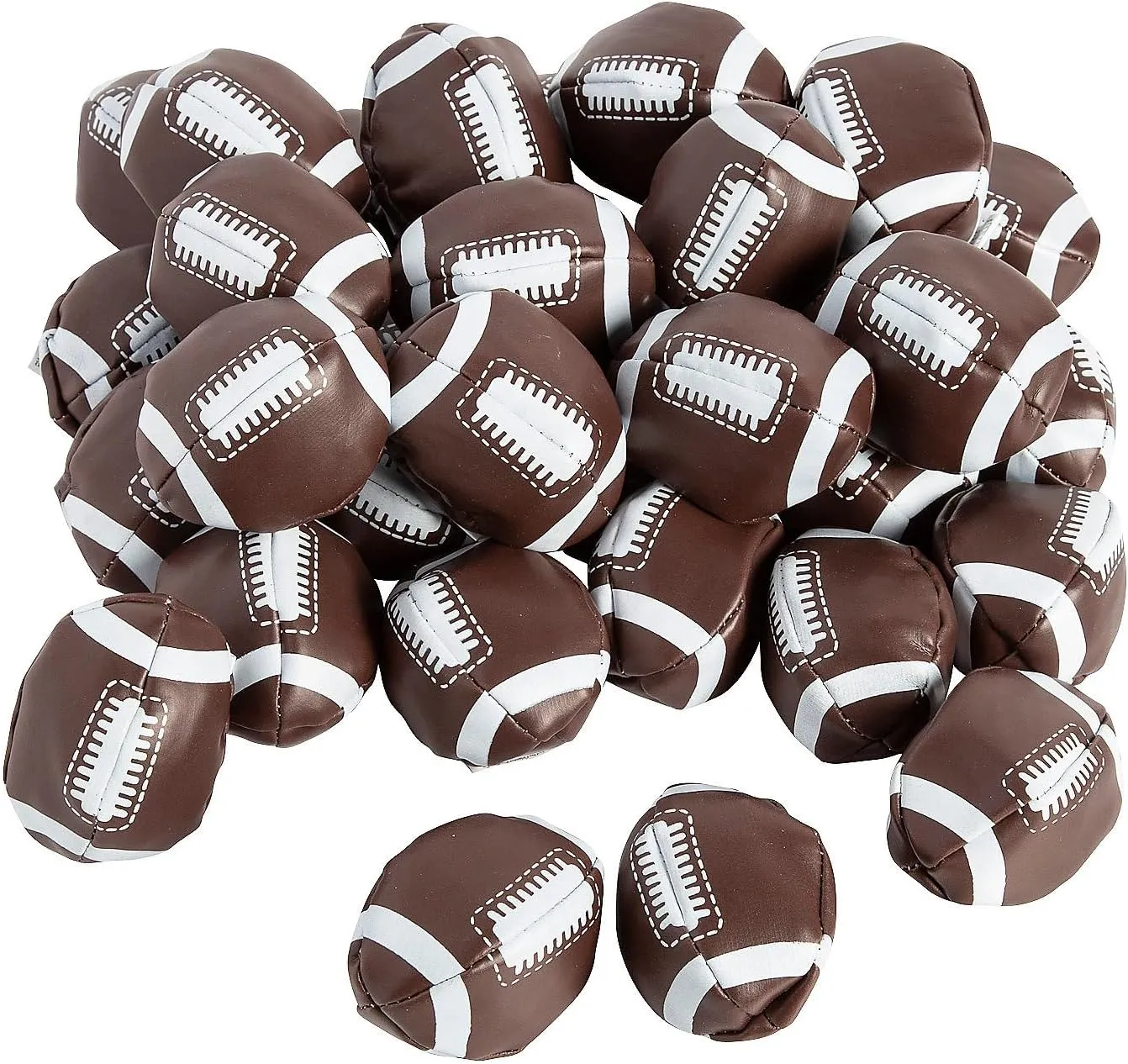Fun Express Bulk 60 Pieces Mini Realistic Football Kickballs