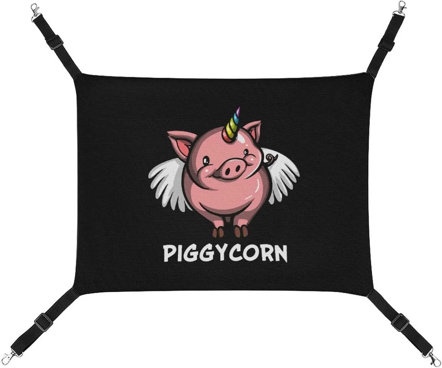 Funny Flying Pig Unicorn Cat Hanging Hammock Soft Breathable Pet Cage Dog Hammock with Adjustable Straps and Metal Hooks