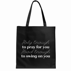 Funny Sarcasm Warning Gift For Those Who Threaten AntiSociety Black Multicolor Canvas Tote Bag