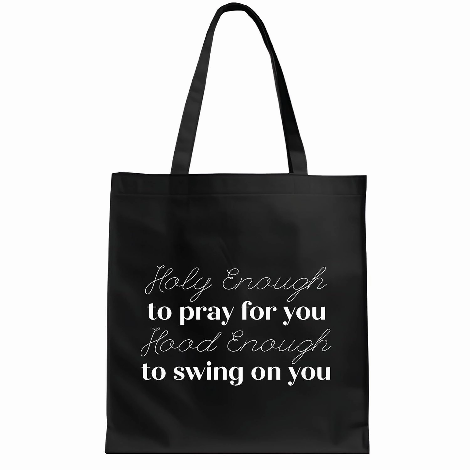 Funny Sarcasm Warning Gift For Those Who Threaten AntiSociety Black Multicolor Canvas Tote Bag