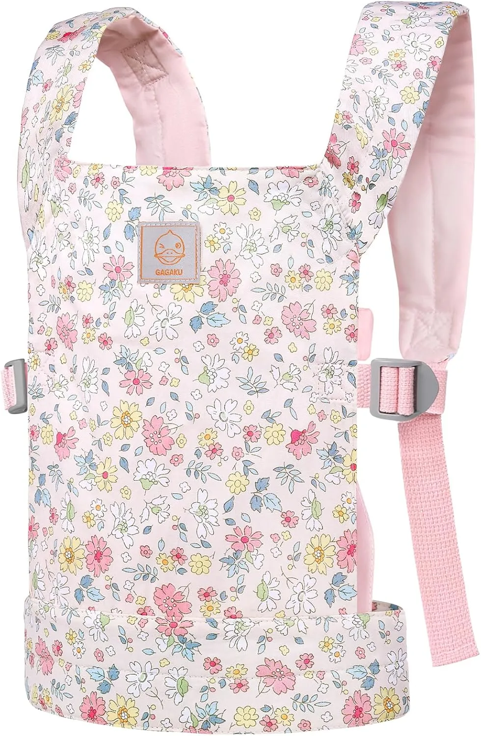 GAGAKU Baby Doll Carrier for Little Girls Toy Baby Carrier for Dolls Baby Doll Accessories for Toddlers Backpack Doll Swing Bassinet - Pink - Flowers Dianthus