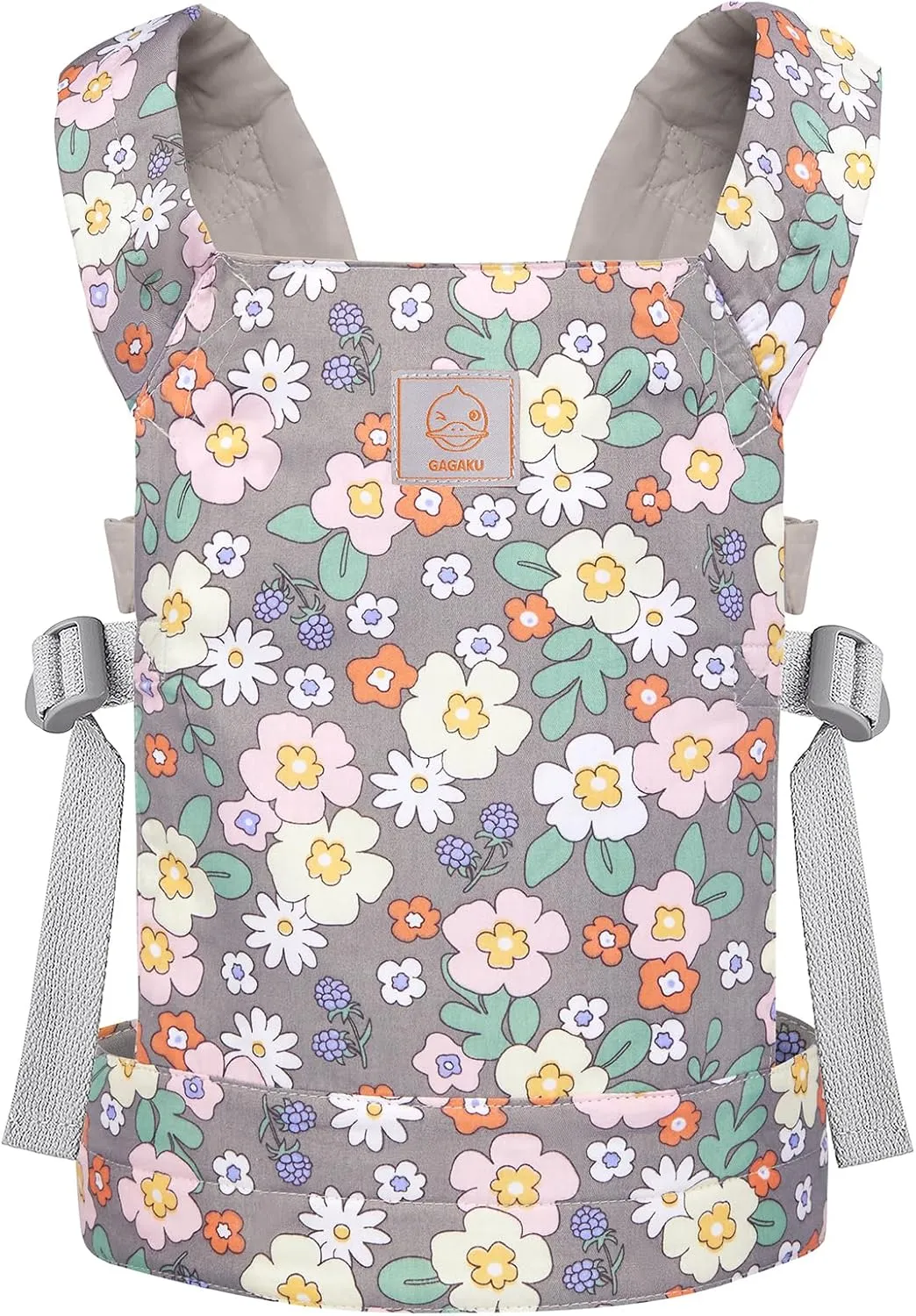 GAGAKU Baby Doll Carrier, Kids Doll Carrier Reborn Baby Doll Carrier with Adjustable Straps, Baby Doll Accessories - Gray (Grape Hyacinth)