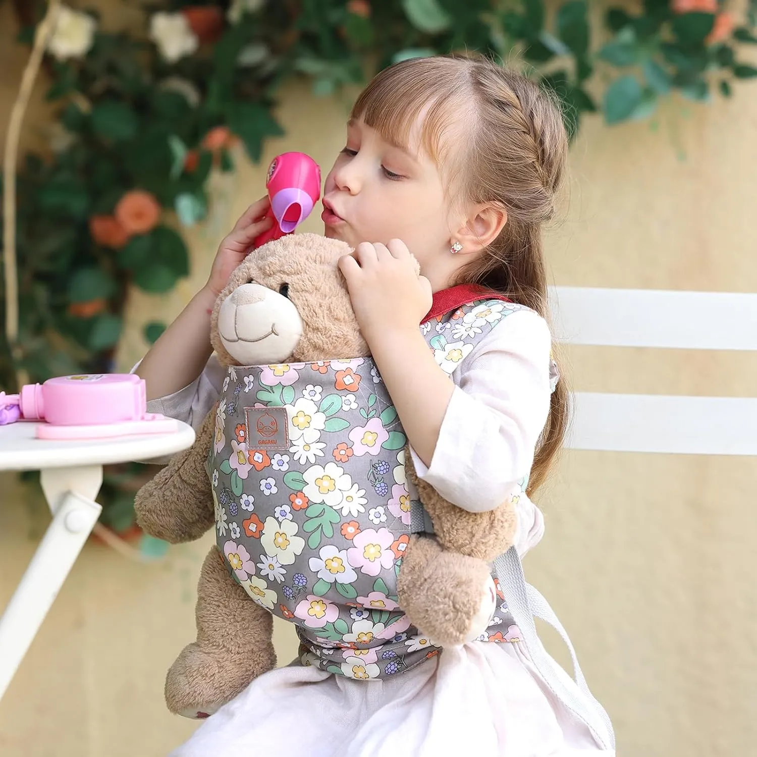 GAGAKU Baby Doll Carrier, Kids Doll Carrier Reborn Baby Doll Carrier with Adjustable Straps, Baby Doll Accessories - Gray (Grape Hyacinth)