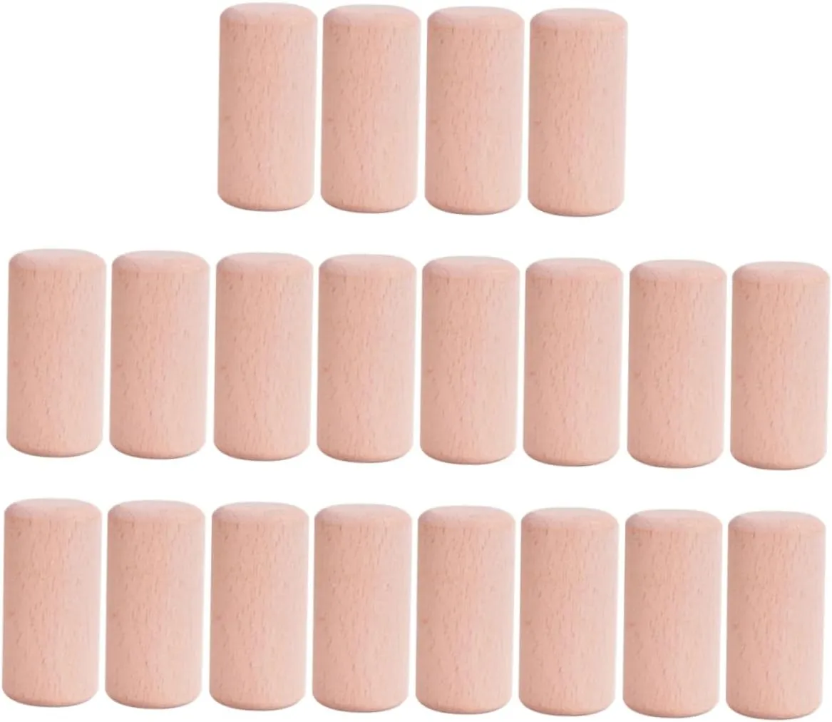 GALPADA 20Pcs Beech Granule Blocks Cylinder Block for Educational Building for Creative Play and DIY Craft Projects Smooth Sturdy
