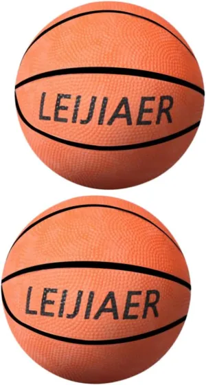 Garneck 2Pcs Mini Inflatable Basketball Interactive Rubber Basketball Game for Diameter Fun Parent Activity for Indoor and Orange